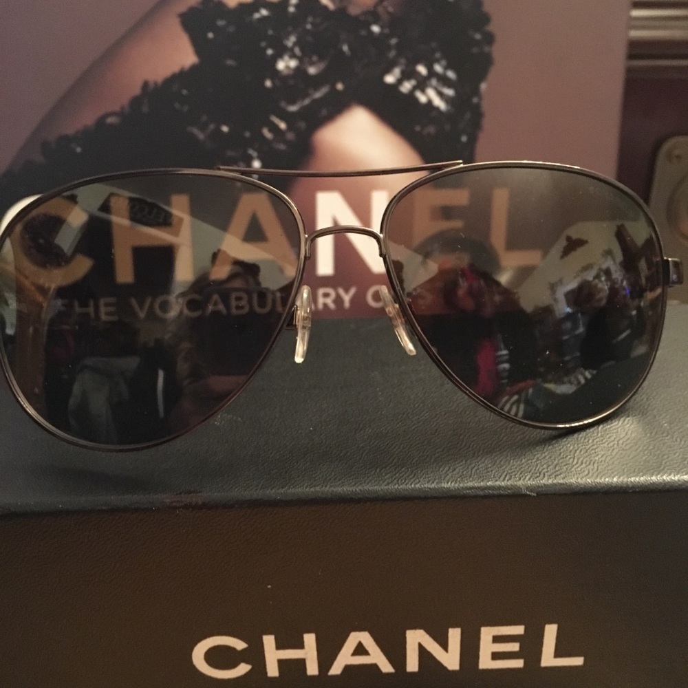 Chanel Espresso mirror classic Pilot Sunglasses